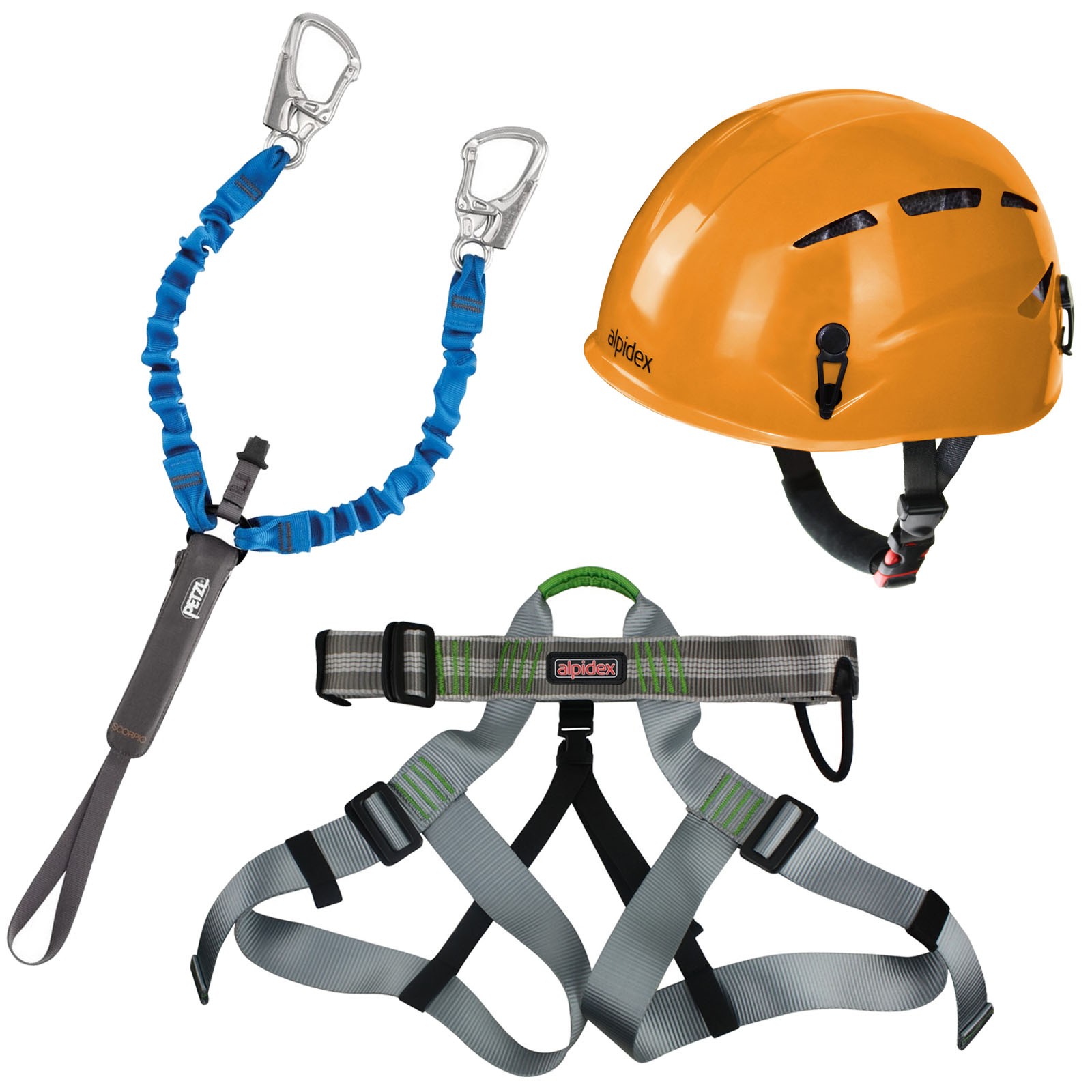 Kit Escalade Complet : Casque + Baudrier + Set Via Ferrata Stubai - Alpidex